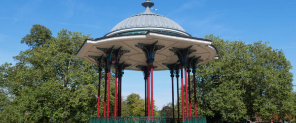 View of the bandstand in Clapham Common from the south.